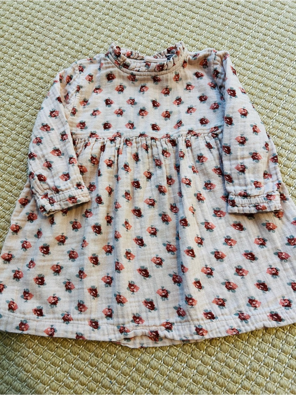 Petit Bateau Baby Girls' Floral Long-Sleeve Dress, size 18M - good condition